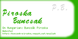 piroska buncsak business card